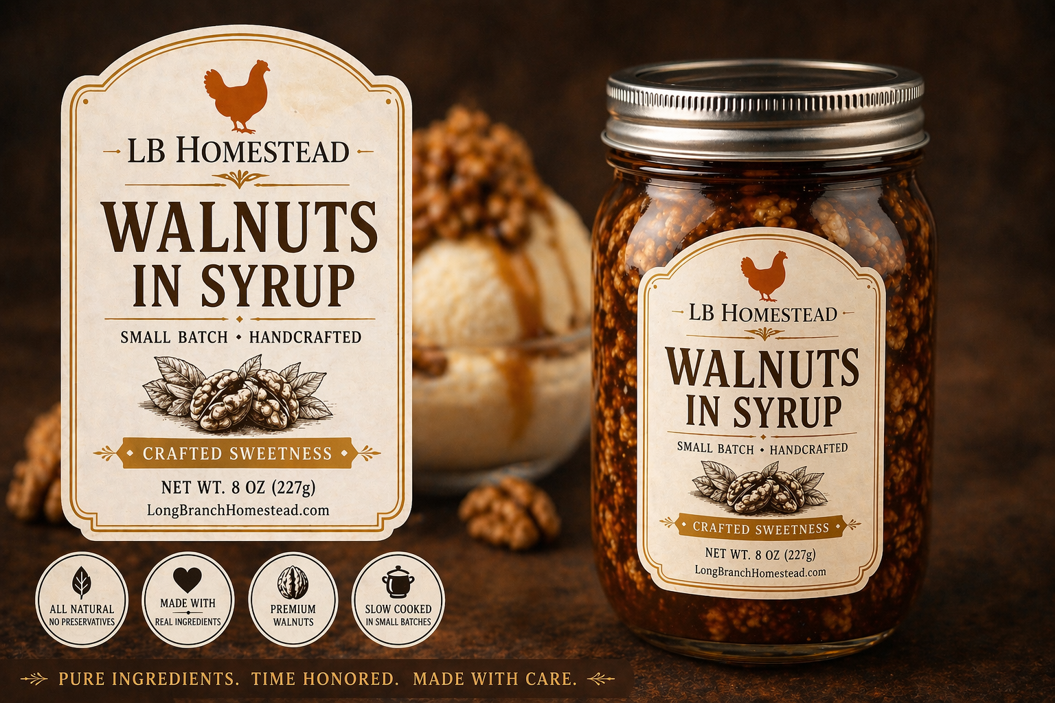 Walnuts in Syrup (Wet Walnuts) 8 oz