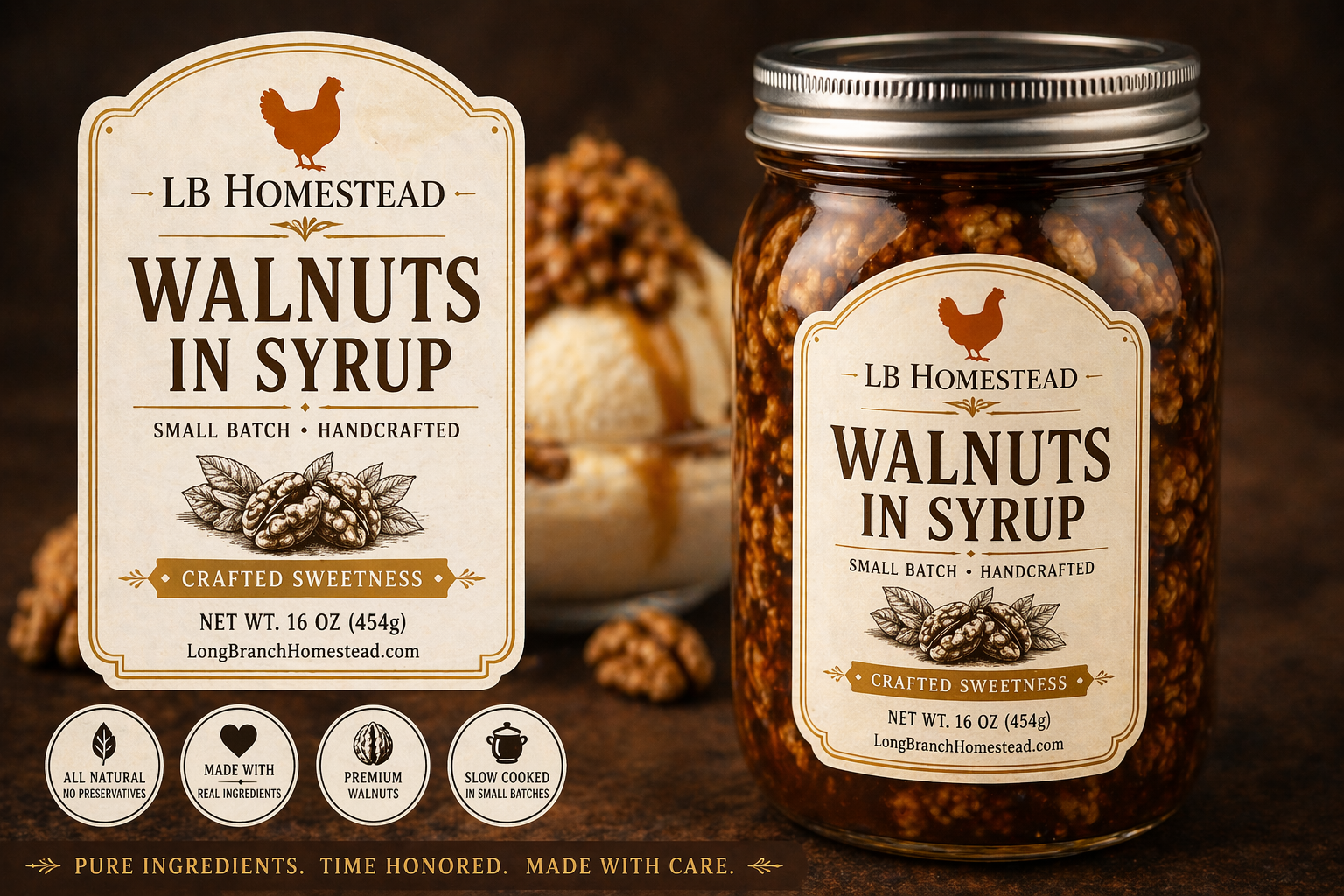 Walnuts in Syrup (Wet Walnuts) 16 oz