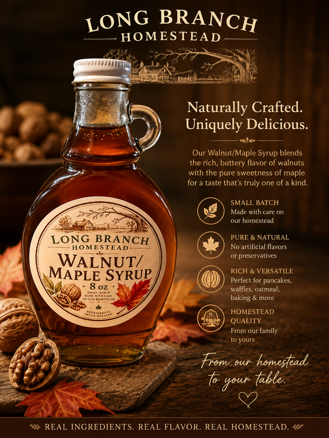 Walnut/Maple Syrup 8 oz.